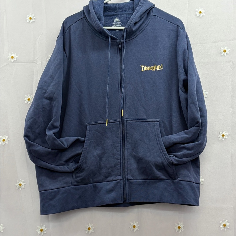 Disney Navy Full-Zip Hoodie with Gold Disneyland Logo